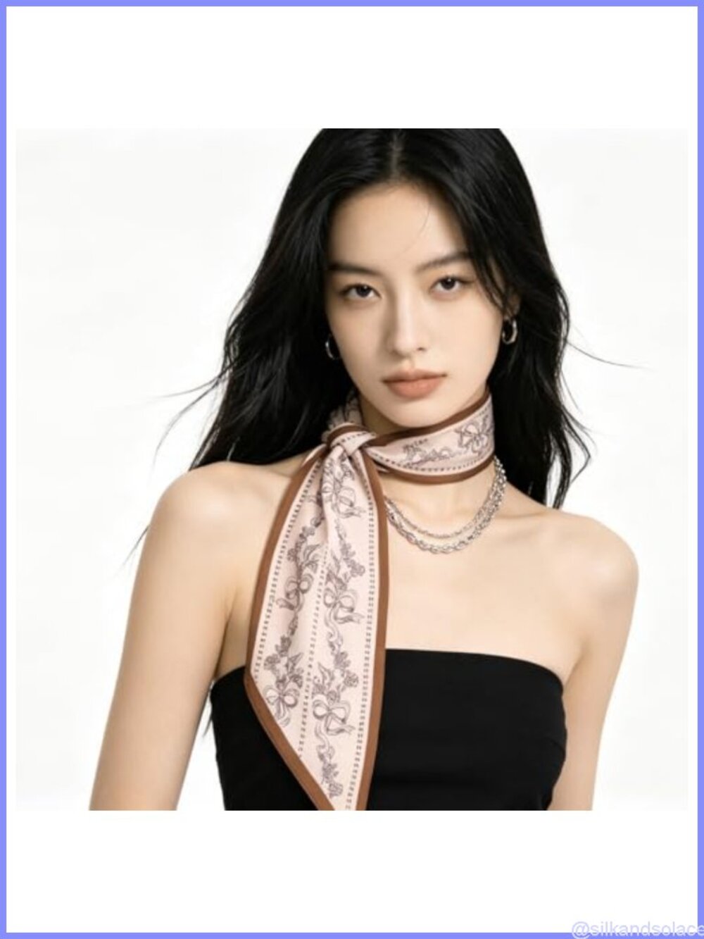 Silky Satin Long Skinny Scarf 57x5 Neck Hair Bag Belt Accessory - Picture 3 of 6